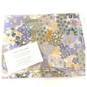 RIFLE PAPER "English Rose" Collection "Mimi" in Blue Metallic Cotton 1 Yard